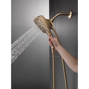 In2ition 5-Spray Patterns 1.75 GPM 5.75 in. Wall Mount Dual Shower Heads in Lumicoat Champagne Bronze