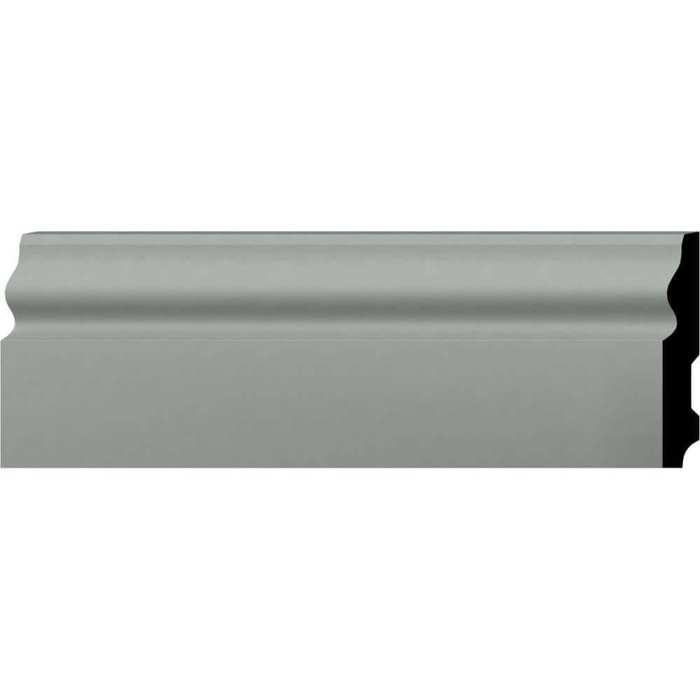 Primed Gray Polyurethane Geometric Baseboard Moulding Sample