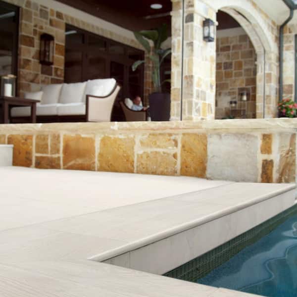 Caldera Blanca 2 cm x 13 in. x 24 in. Matte Porcelain Wood Look Pool Coping (4.33 sq. ft./Case)