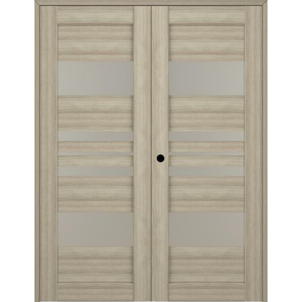 Belldinni Romi 48 in. x 95.25 in. Right Hand Active 5-Lite Frosted Shambor Wood Composite Double Prehung French Door
