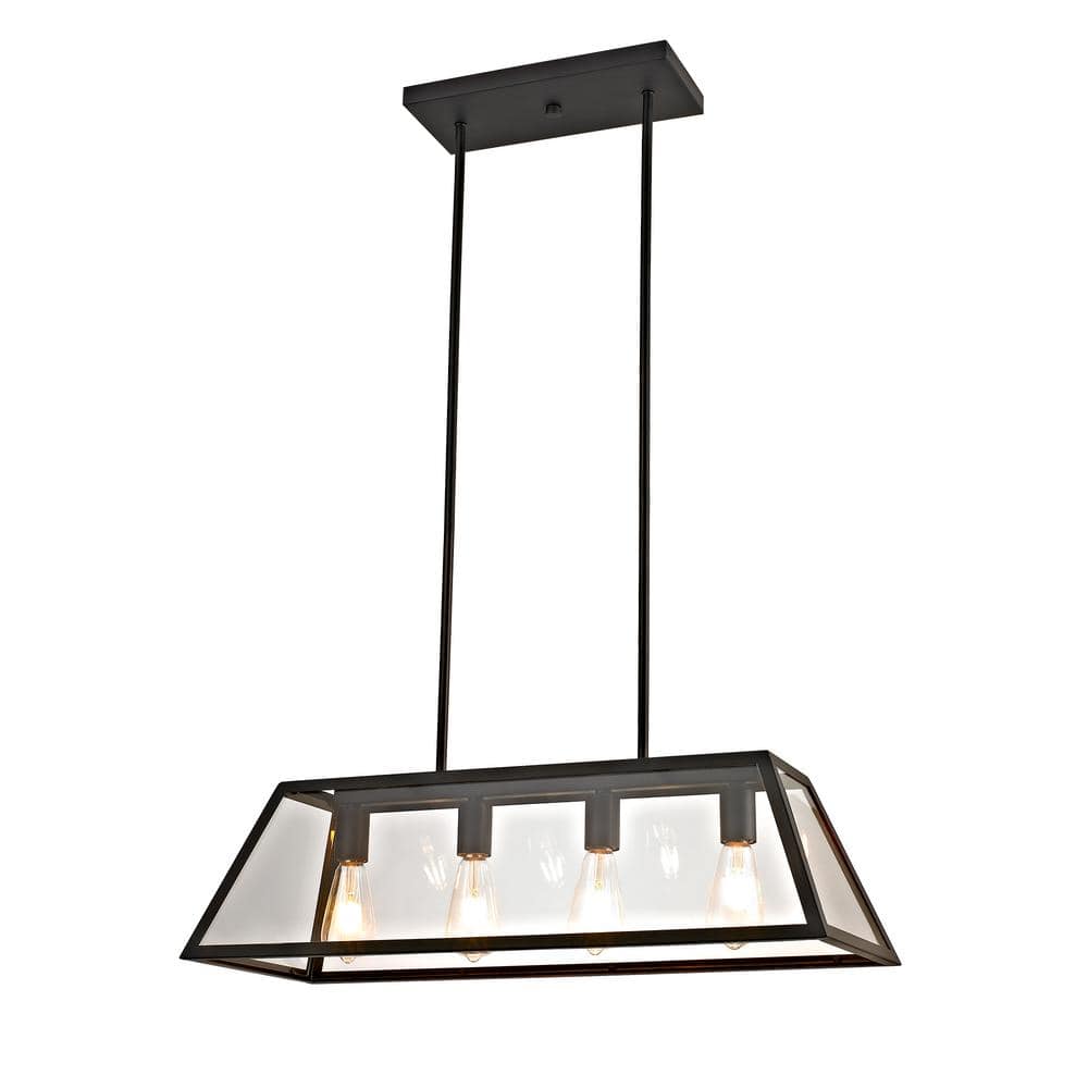Alla 4-Light Dark Bronze Modern Industrial Chandelier