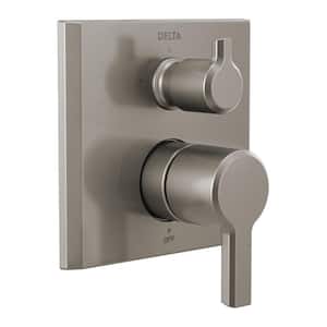 Pivotal 2-Handle Wall-Mount 3-Setting Integrated Diverter Trim Kit in Lumicoat Stainless (Valve Not Included)