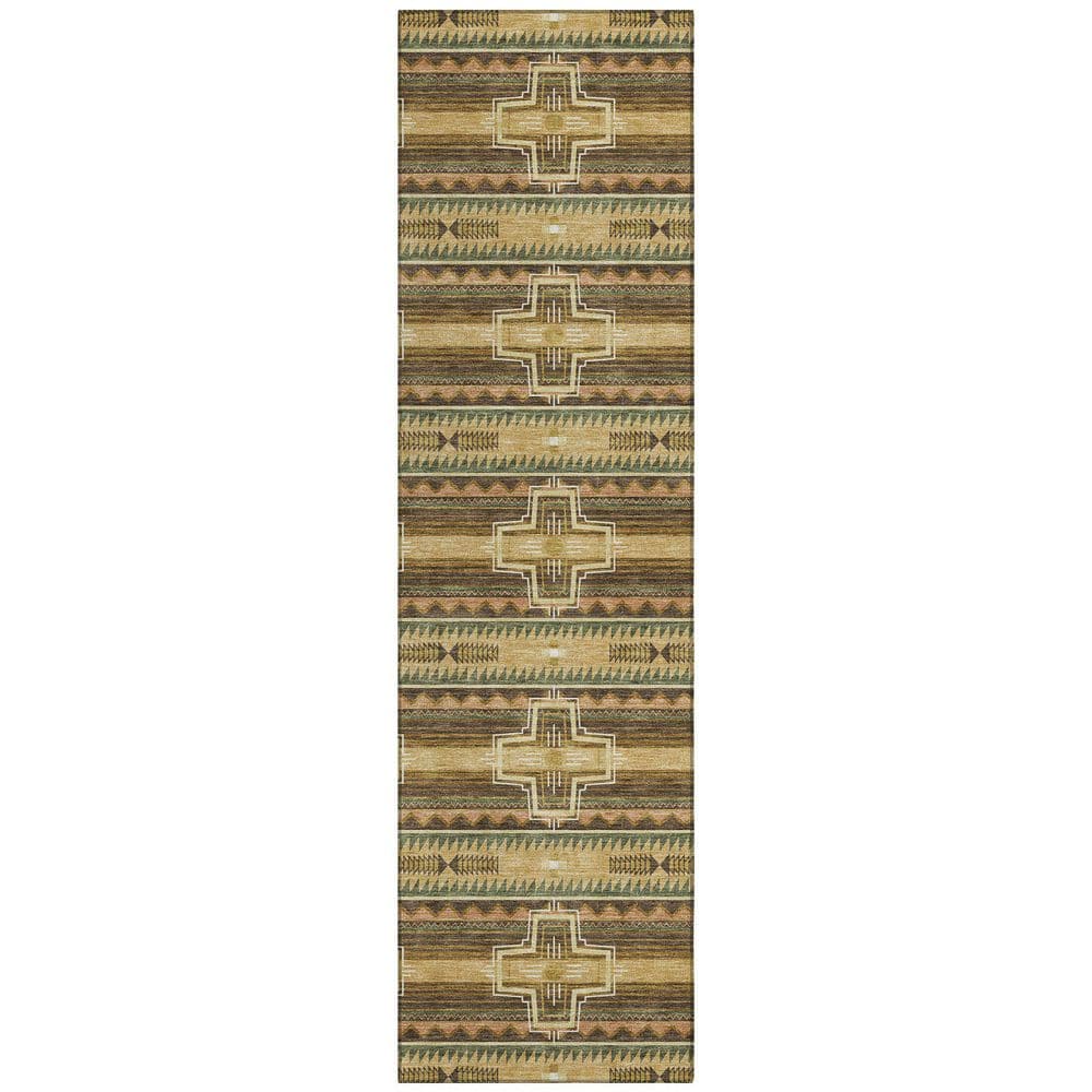Chantille Machine Washable Indoor/Outdoor Abstract ACN2688 Gold 2 ft. x 7 ft. Runner Rug price history on PriceWatchPro