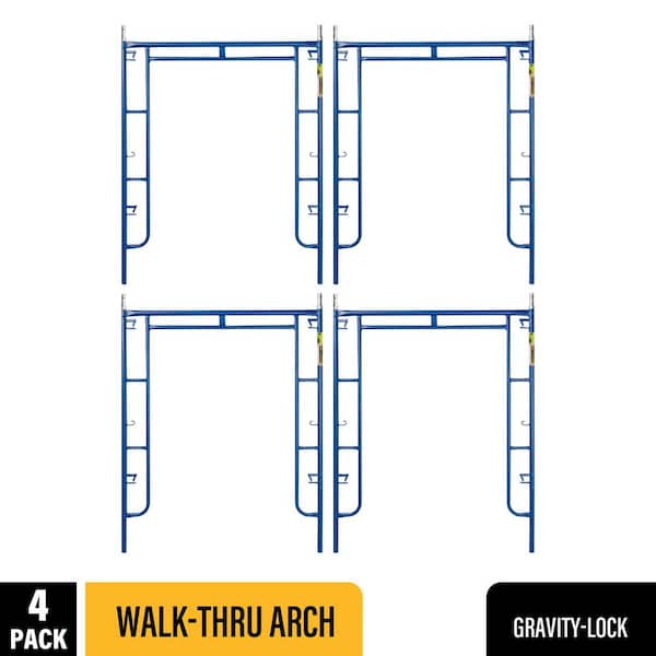 Saferstack Series 76 in. x 60 in. Blue Mason Walk-Through Arch Scaffold Frame, (4-Pack)