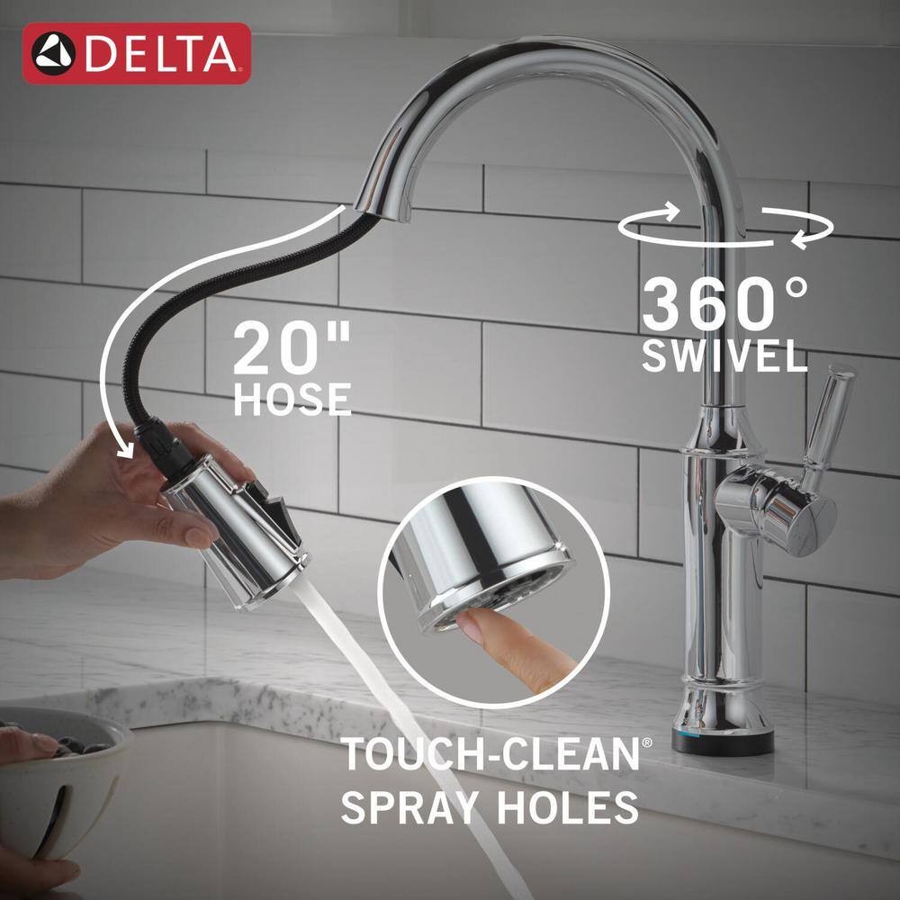 Renaldi Chrome Touchless Pull-down Kitchen Faucet with Pull-out Spray