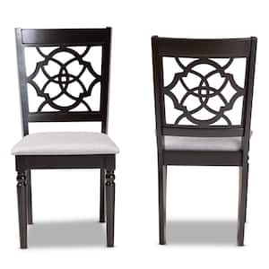 Renaud Grey and Dark Brown Dining chair (Set of 2)