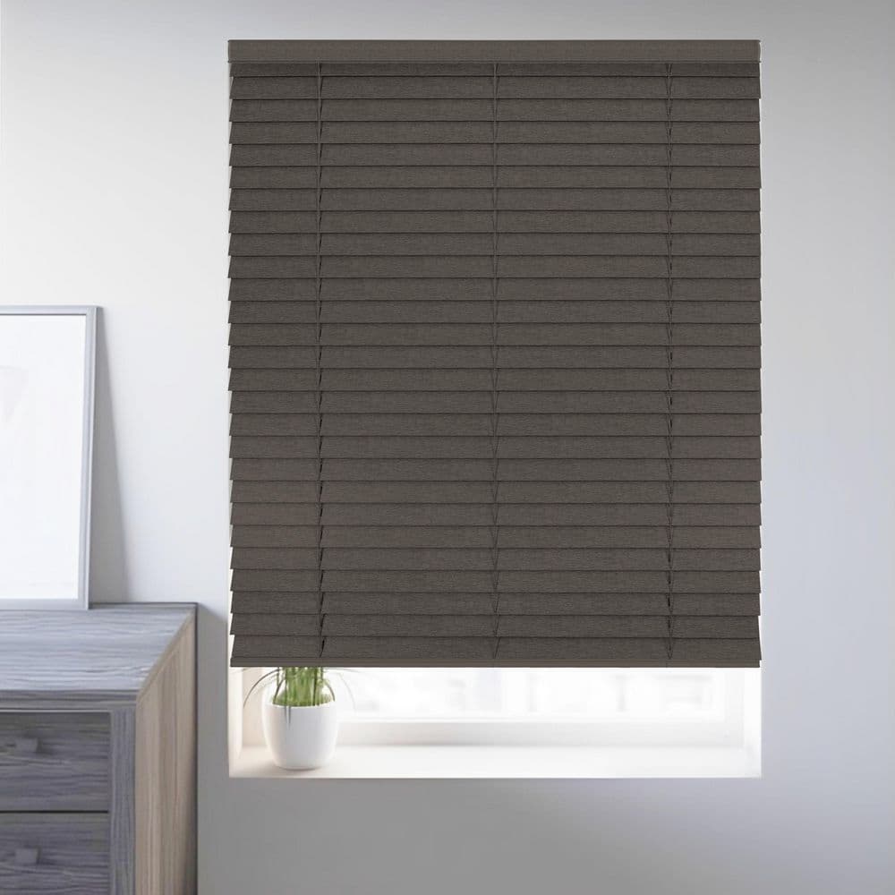 Cordless Room Darkening Faux Wood Window Blinds with 2 in. Slats, 19 in. W X 72 in. L Brown price history on PriceWatchPro