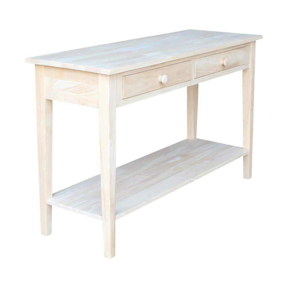 Spencer Light Brown Solid Wood Console Table with Storage