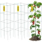 VEVOR 14.6 in. x 14.6 in. x 39.4 in. Tomato Cages for Garden Square ...