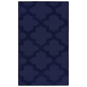 Navy Quatro 4 ft. x 6 ft. Cut-loop Trellis Area Rug