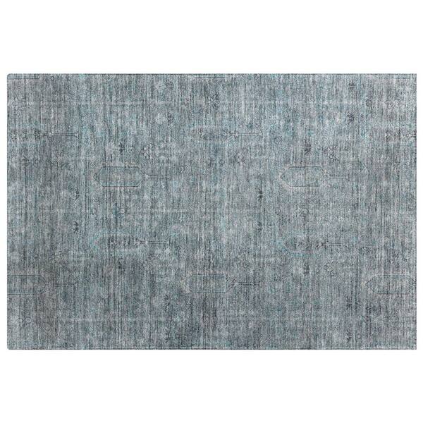 Dream Shag Premium Machine Washable Abstract ADS790 Teal 2 ft. x 3 ft. Accent Rug