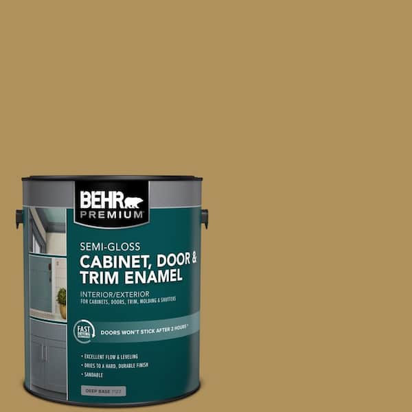 BEHR PREMIUM 1 gal. #S310-5 Brazilian Citrine Semi-Gloss Enamel Interior/Exterior Cabinet, Door & Trim Paint