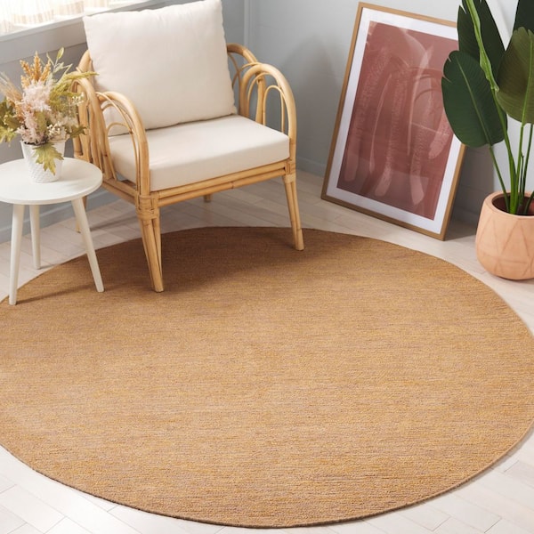 Montauk 6 ft. x 6 ft. Gold Modern Solid Round Area Rug
