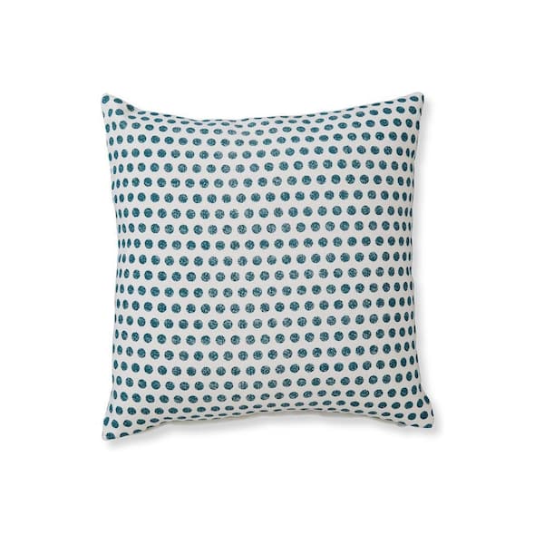 Benjara Bao White and Teal Cotton 20 in. X 5 in. Throw Pillow (Set of 4)