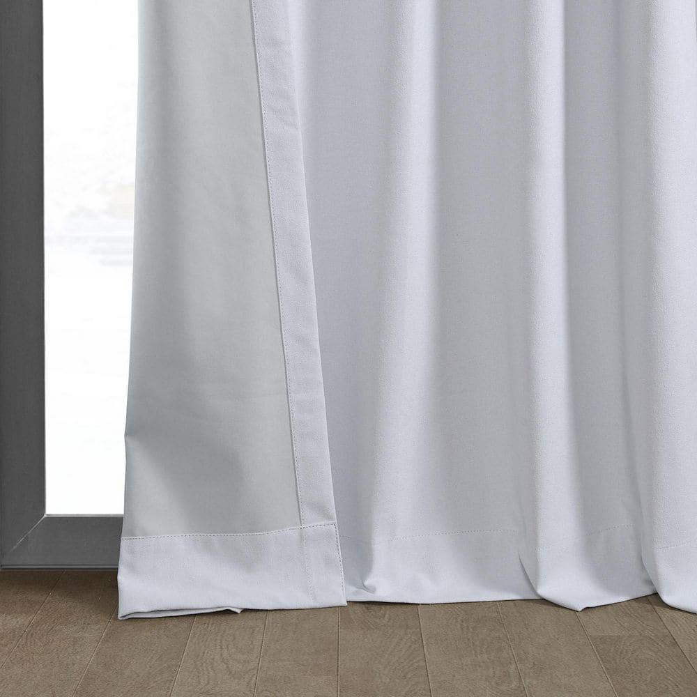 White Linen Weave Blackout Curtain Panel 50 x 84 Inches