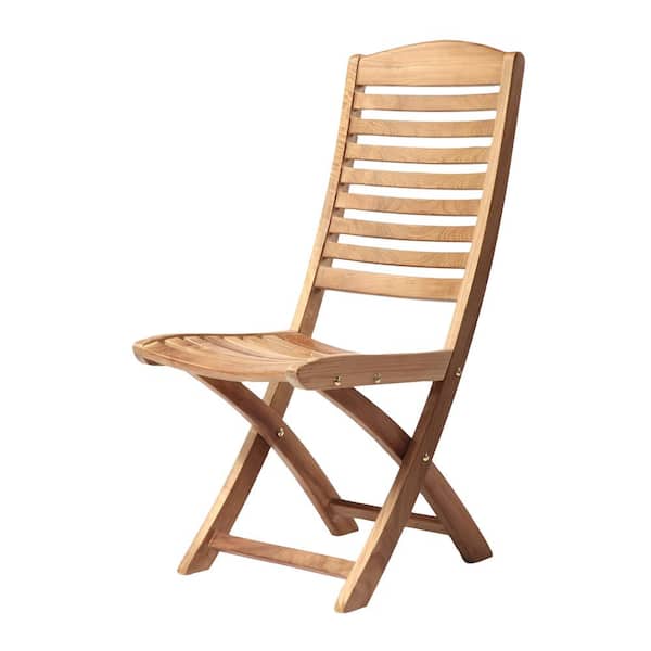 ARB Teak and Specialties Manhattan Natural Teak Wood Folding Outdoor Lounge Chair