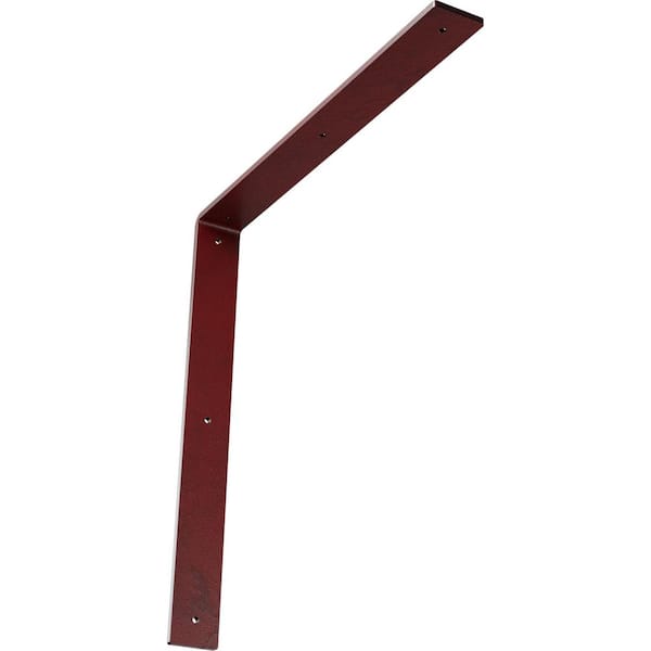 Ekena Millwork 18 in. x 2 in. x 18 in. Steel Hammered Bright Red Hamilton Bracket