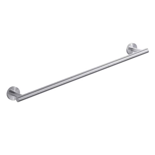 24 in. Wall Mounted Single Towel Bar in Brushed Nickel