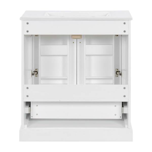Virubi 30 in. W Single Sink Bath Vanity in White with White