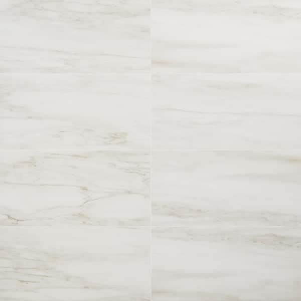 Saroshi Dolomite Snow 11.81 in. x 23.62 in. Matte Marble Look Porcelain Floor and Wall Tile (15.5 Sq. ft. / Case)