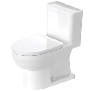 No.1 1-Piece 1.28 GPF Single Flush Elongated Toilet in White (Seat Not Included)