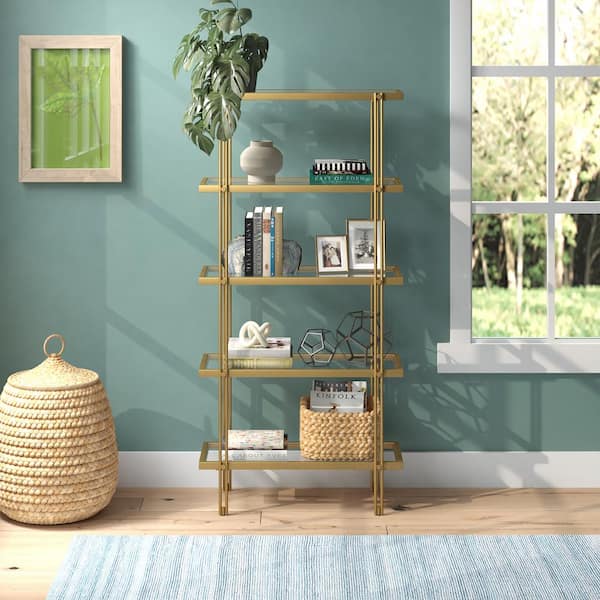 Meyer&Cross Inez 68 in. Brass Bookcase BK1340 - The Home Depot