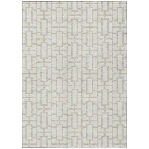 Chantille Machine Washable Indoor/Outdoor Abstract ACN916 Ivory 2 ft. 6 in. x 3 ft. 10 in. Area Rug