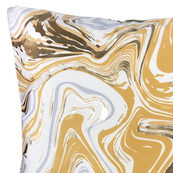 Harper Lane Malee Marble Throw Pillow, Yellow, 18x18