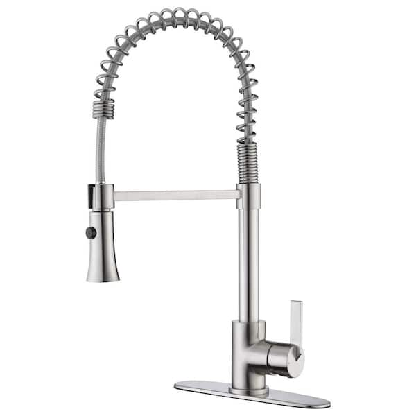 Fontaine Modern European Residential Single Handle Pull Down Sprayer Kitchen Faucet In Stainless