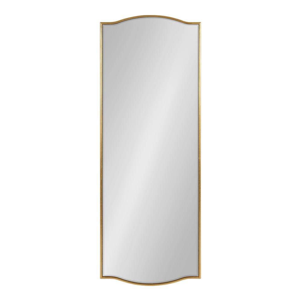 Elegant Gold Framed Full-Length Wooden Wall Mirror, 18x48
