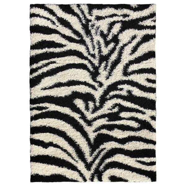 MAXY HOME Bella Collection Black 7 ft. x 9 ft. Area Rug
