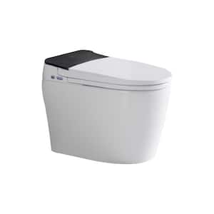 1-Piece 1.28 GPF Single Flush Elongated Toilet in White, Seat Included with Auto Open/Close, Warm Water and Dryer