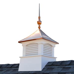 Good Directions Vinyl Coventry Louvered Cupola with Pure Copper Roof Cupolas  Maintenance Free Solid Cellular PVC Vinyl 22 x 29 Quick Ship Reinforced Roof and Louvers 