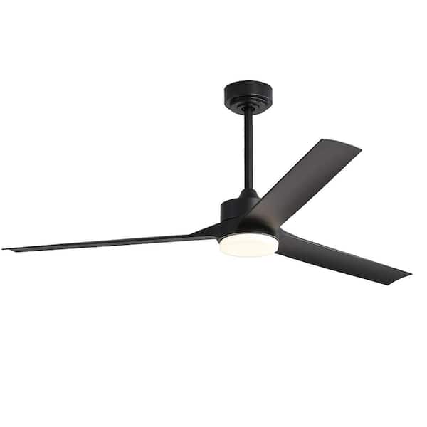 Lamober Triplex 60 in. Integrated LED Indoor Black Ceiling Fans with Light and Remote Control