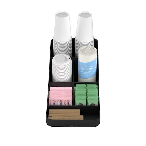 Mind Reader 11 Compartment Coffee Condiment Organizer - Black