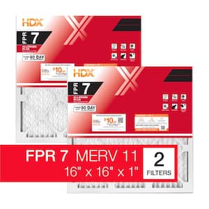 16 in. x 16 in. x 1 in. Allergen Plus Pleated Air Filter FPR 7, MERV 11 (2-Pack)