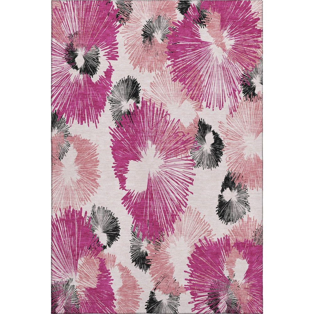 Mayfield Premium Machine Washable Abstract AMF2132 Pink 3 ft. x 4 ft. Area Rug price history on PriceWatchPro