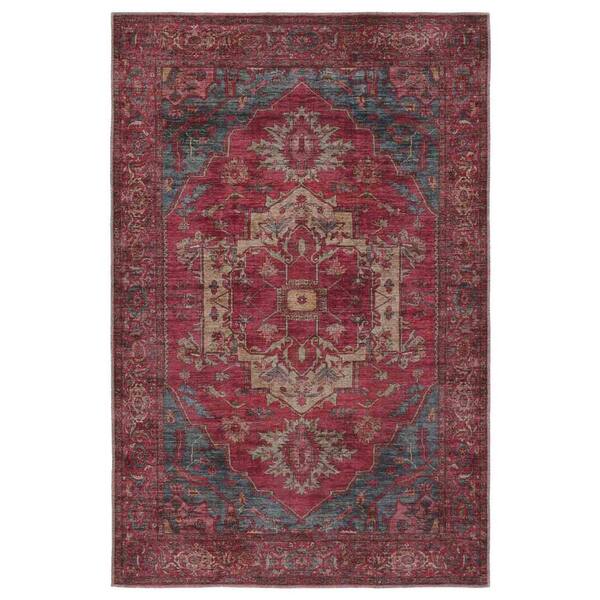 Gloria - Area Rug Low Profile Medallion Washable Rug Anti Slip Backing Rugs  for Living Room Light Weight Foldable Carpet