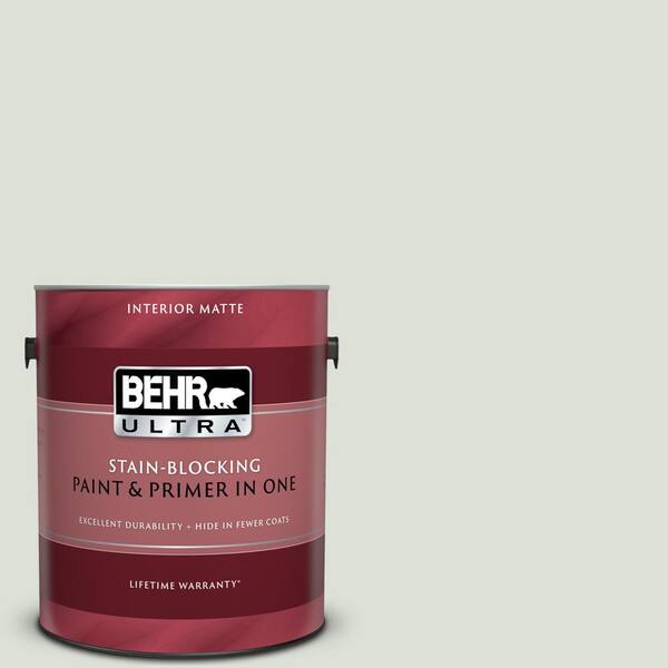 BEHR ULTRA 1 gal. #UL210-10 Whitened Sage Matte Interior Paint and Primer in One