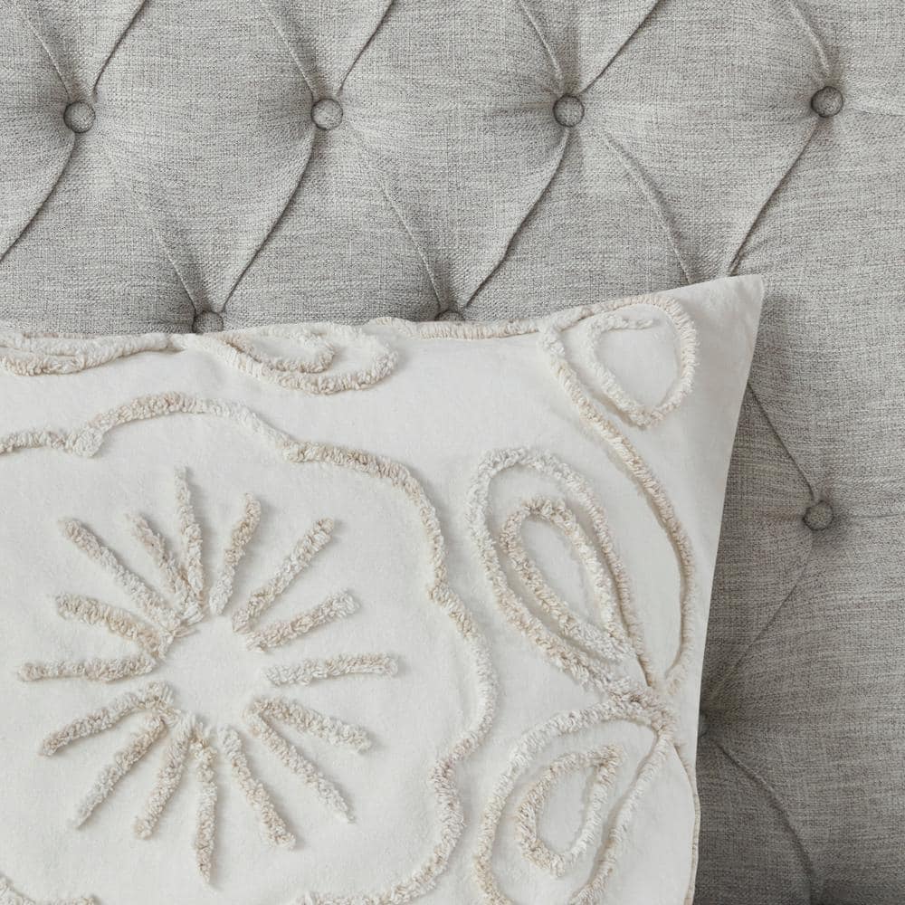 Ivory King Tufted Cotton Chenille Coverlet Set