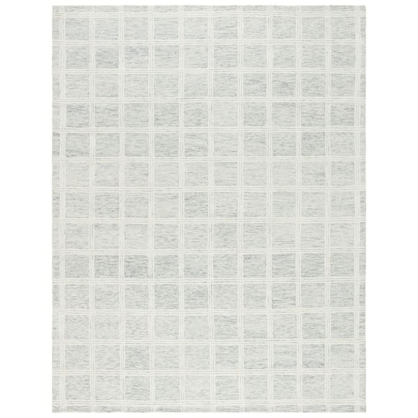 Pine 8 ft. x 10 ft. Gray/Ivory Solid Geometric Area Rug