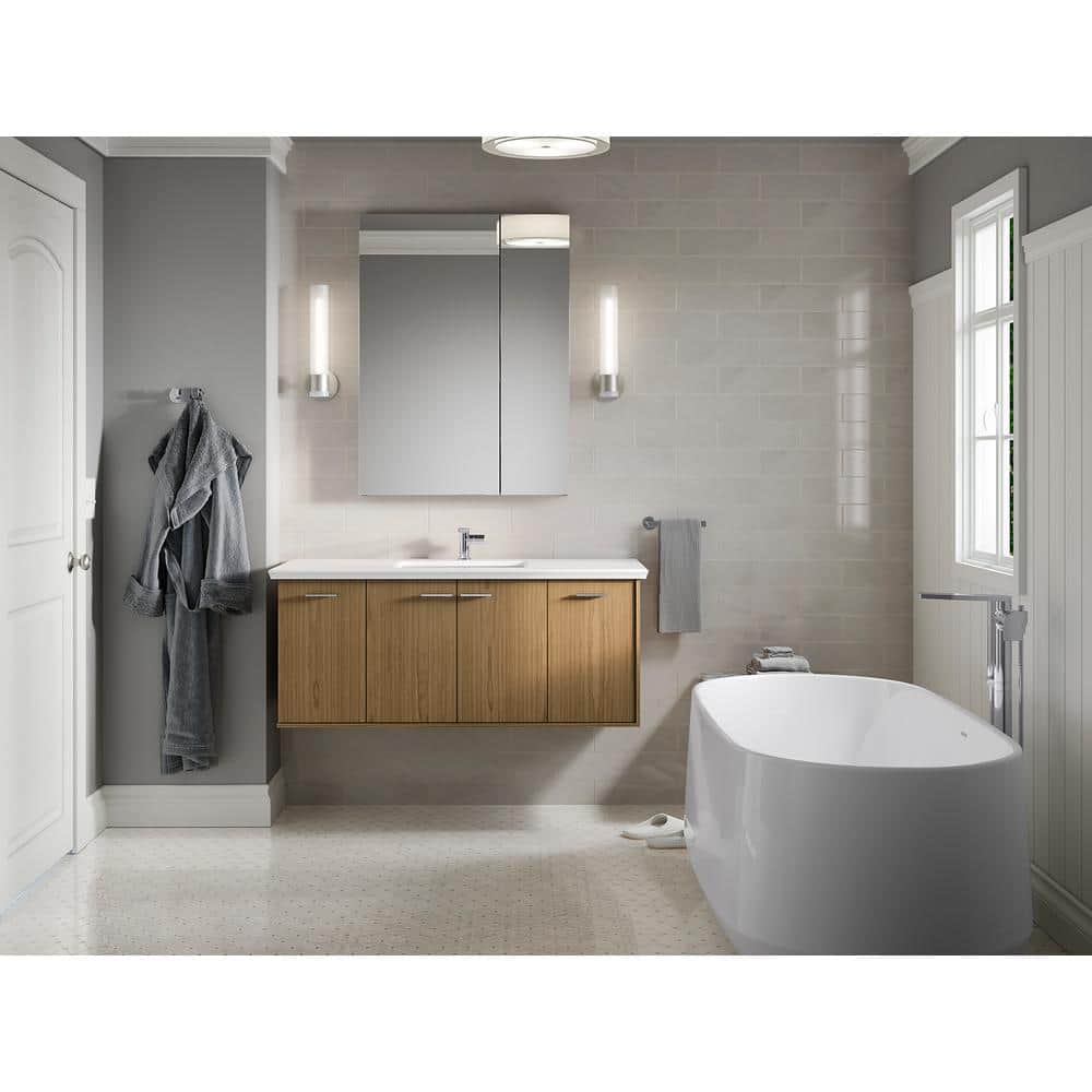Maxstow Dark Anodized Aluminum Frameless Medicine Cabinet with Mirror