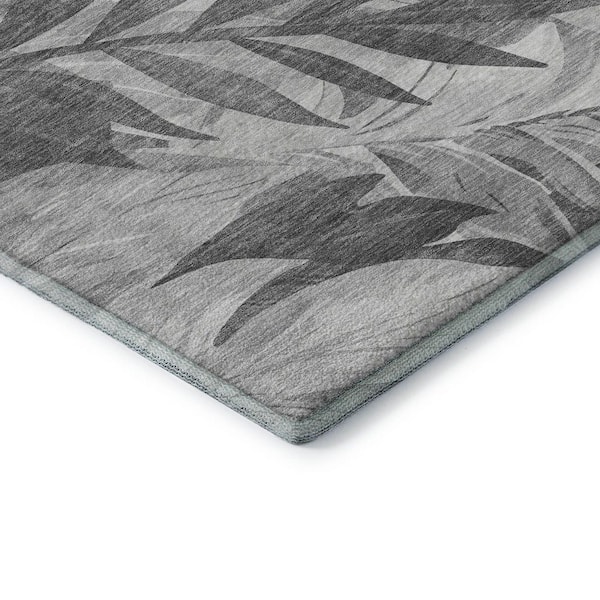Mayfield Premium Machine Washable Abstract AMF1493 Gray 2 ft. x 3 ft. Area Rug