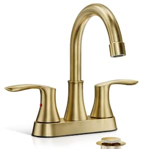 4 in. 2 or 3 Hole Bathroom Sink Faucet Centerset  2 Handle RV 360°Swivel Bath Vanity Faucet Brushed Gold
