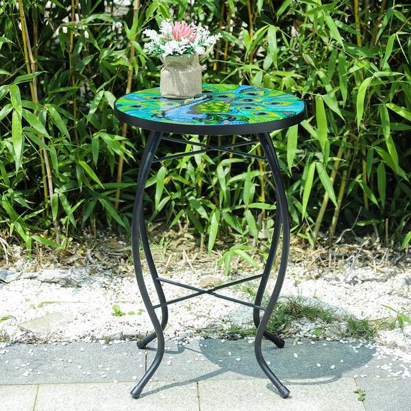 MUMTOP 14 in. Patio Side Outdoor Coffee Round Table for MUMTOP 14 in. Patio Side Outdoor Coffee Round Table for
