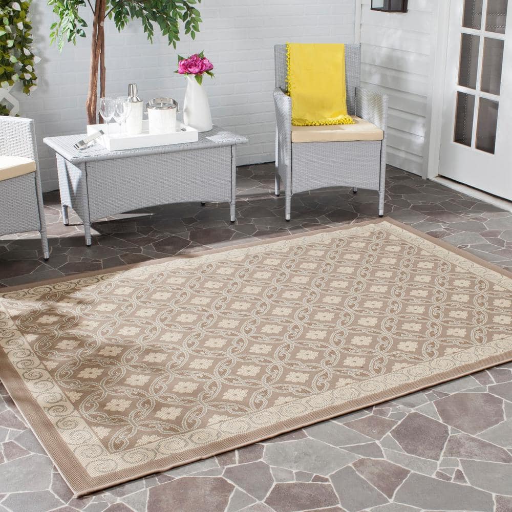 Floral Essence Brown Synthetic 8' x 11' Easy Care Rug