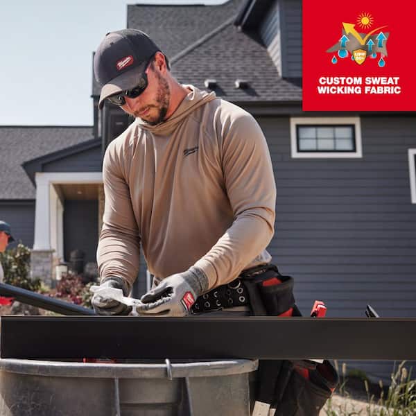 Milwaukee Men's X-Large WORKSKIN Hooded Sun Shirt (2-Pack) M550N