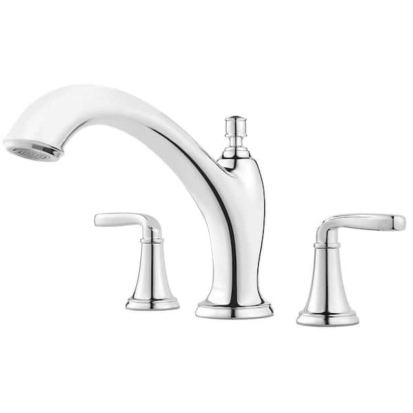 Northcott Double Handle Deck Mount Roman Tub Faucet Trim Kit in Polished Chrome (Valve Not Included)