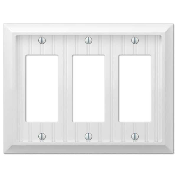 Cottage 3-Gang White Decorator/Rocker BMC Wood Wall Plate