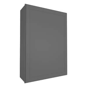 21 in. W x 12 in. D x 42 in. H in Shaker Gray Plywood Ready to Assemble Wall Cabinet 1-Door 3-Shelves Kitchen Cabinet